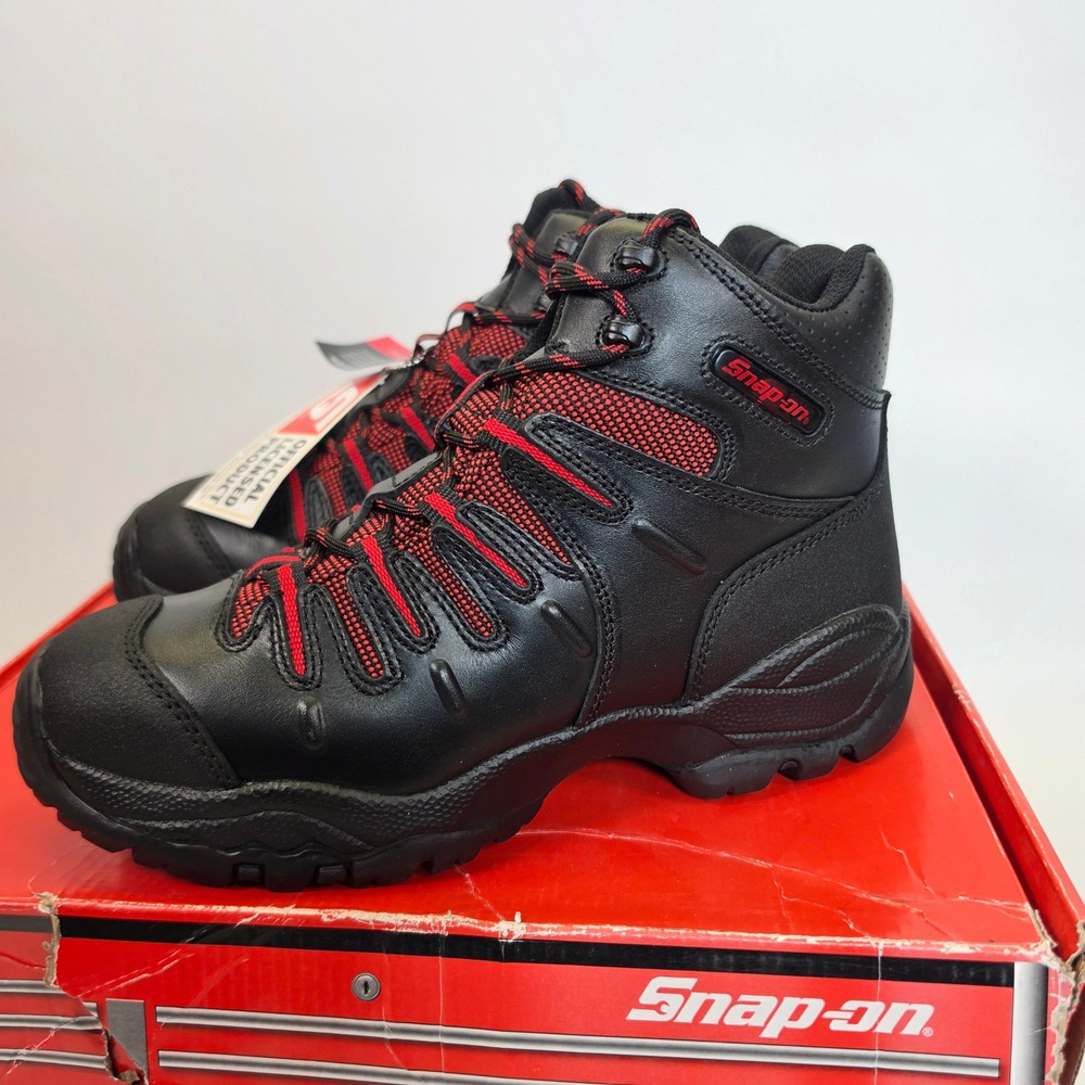 NEW Snap-On Sebring Hi Work Boots Men's 9 Black Leather Electrical Safety Steel